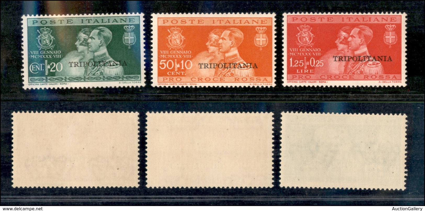 2168 COLONIE - TRIPOLITANIA - 1930 - Nozze Umberto I Soprastampati (61/63) - Serie Completa Di 3 Valori - Gomma Integra  - Autres & Non Classés