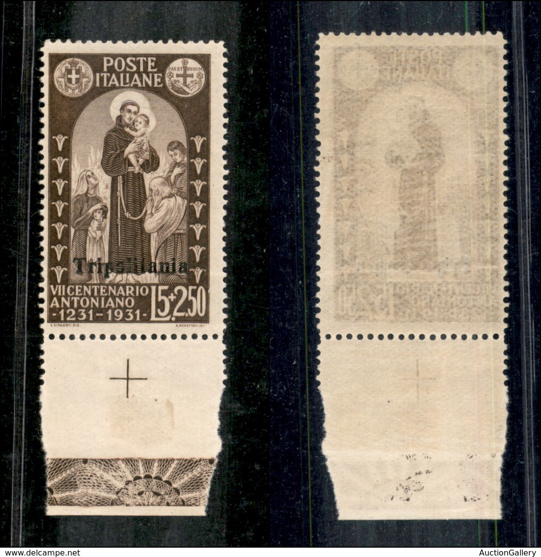 2173 COLONIE - TRIPOLITANIA - 1931 - 9 Lire + 2,50 Lire S. Antonio Soprastampato (93) - Bordo Di Foglio - Gomma Integra  - Other & Unclassified