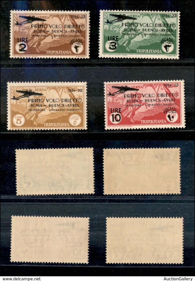 2178 COLONIE - TRIPOLITANIA - 1934 - Volo Roma-Buenos Aires (30/33) - Serie Completa - Gomma Integra - Other & Unclassified