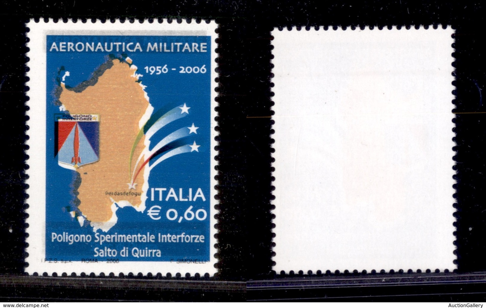 2290 REPUBBLICA  - 2006 - 60 Cent Poligono Interforze (2916) Centro Spostato - Gomma Integra - Andere & Zonder Classificatie