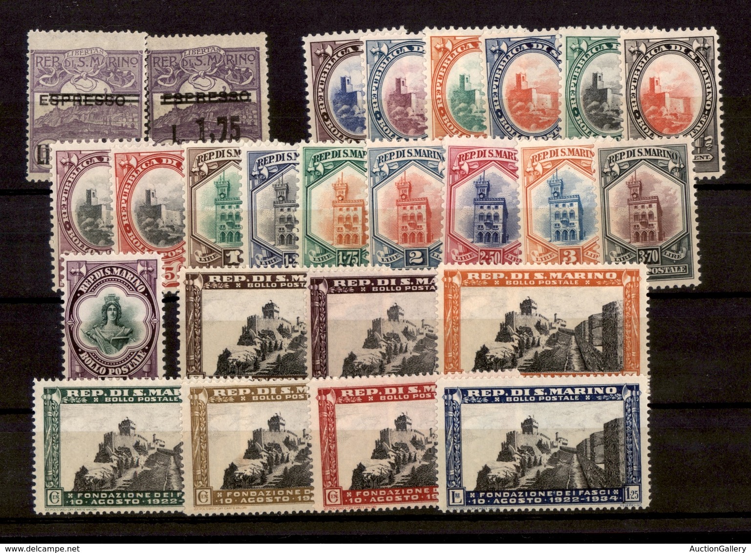 2338 SAN MARINO - 1926/1935 - Cartoncino Con 25 Valori Del Periodo - Qualità Mista - Nuovi Con Gomma E Gomma Integra - Andere & Zonder Classificatie