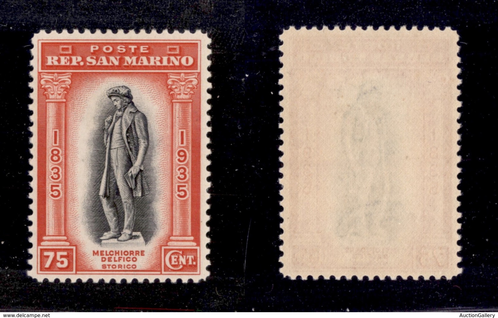 2341 SAN MARINO - 1935 - 75 Cent Melchiorre Delfico (201) - Gomma Integra (45) - Other & Unclassified