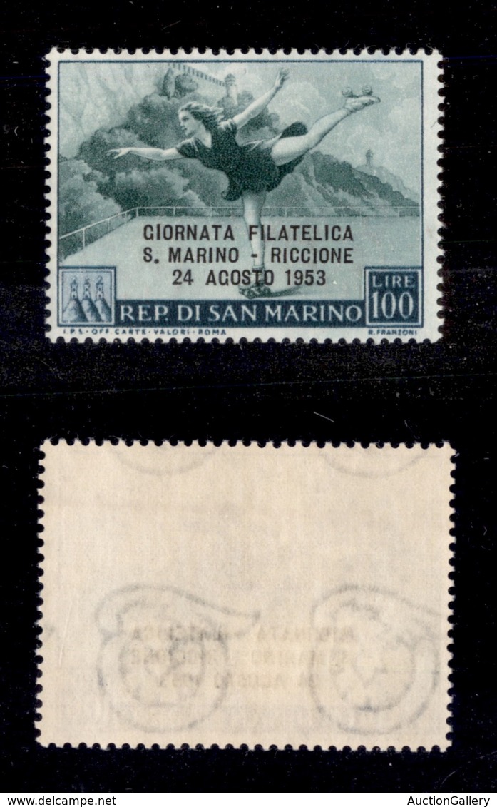 2358 SAN MARINO - 1953 - 100 Lire Giornata Filatelica S.Marino-Riccione (399) - Gomma Integra (40) - Other & Unclassified