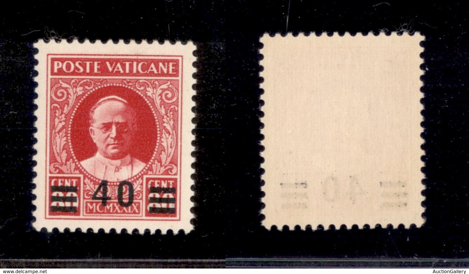2369 VATICANO - 1934 - 40 Cent Su 80 Cent Provvisoria (35) - Gomma Integra (120) - Autres & Non Classés