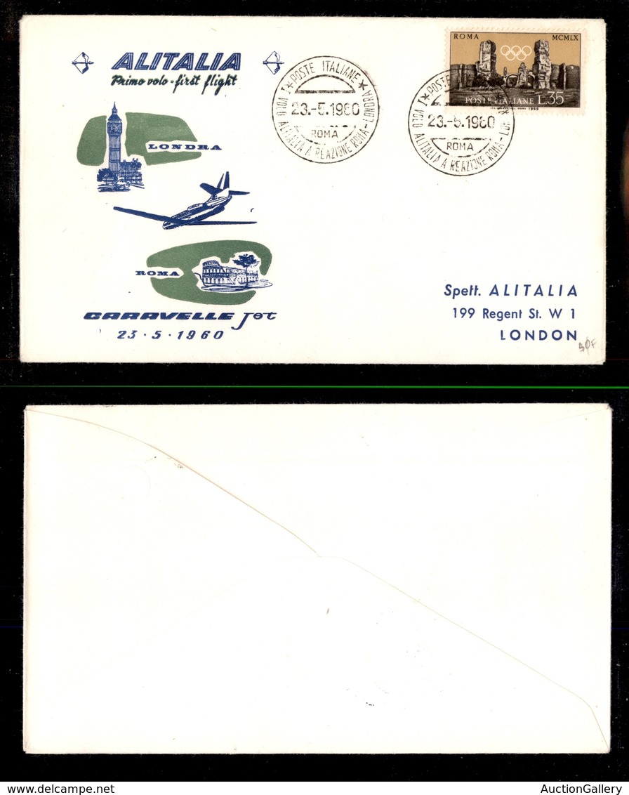 2396 POSTA AEREA - Busta Primo Volo Roma-Londra Su Caravelle Alitalia 23.5.1960 (40) - Other & Unclassified