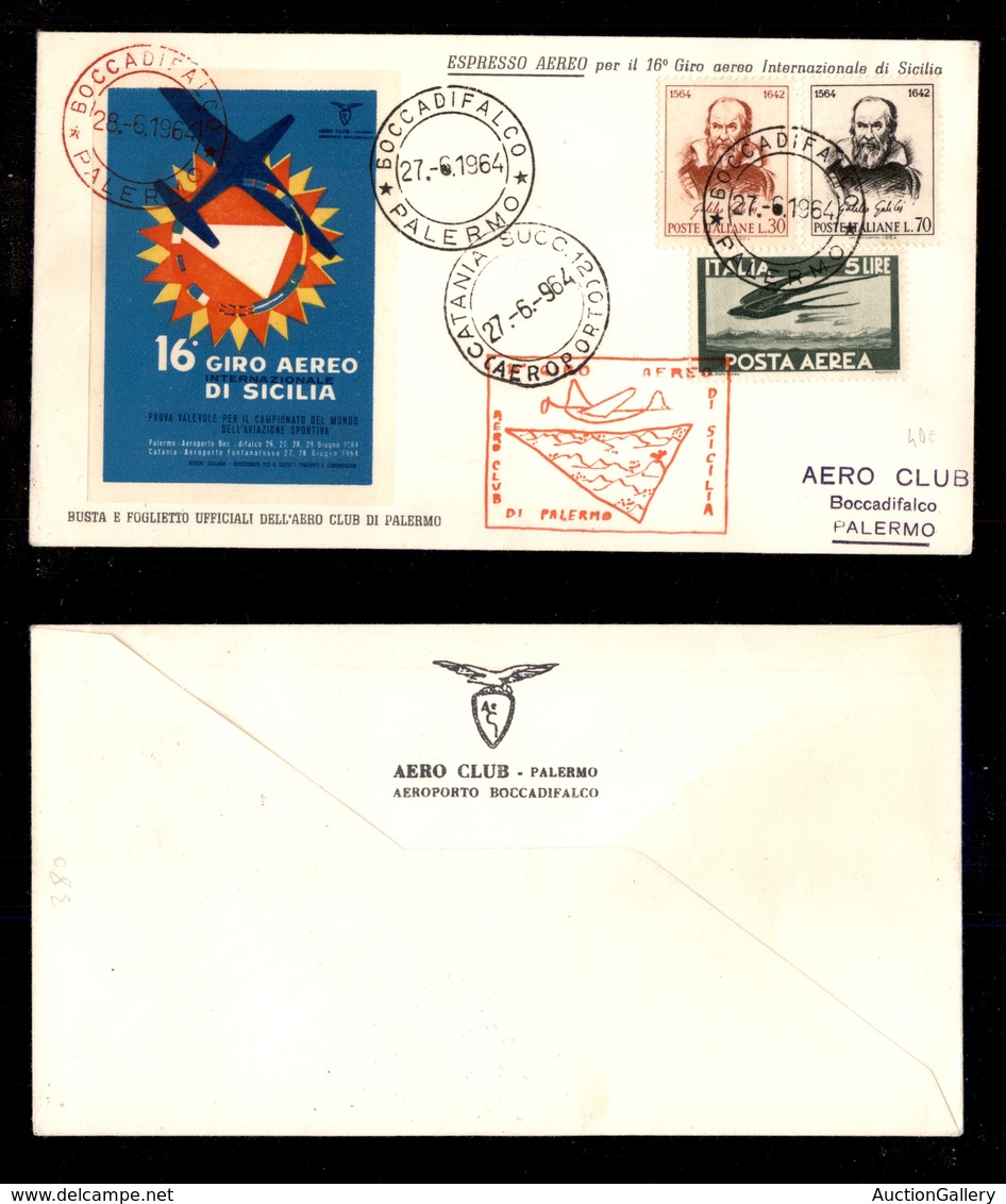 2399 POSTA AEREA - Busta Ufficiale 16° Giro Aereo Di Sicilia 27.6.1964 - Andere & Zonder Classificatie