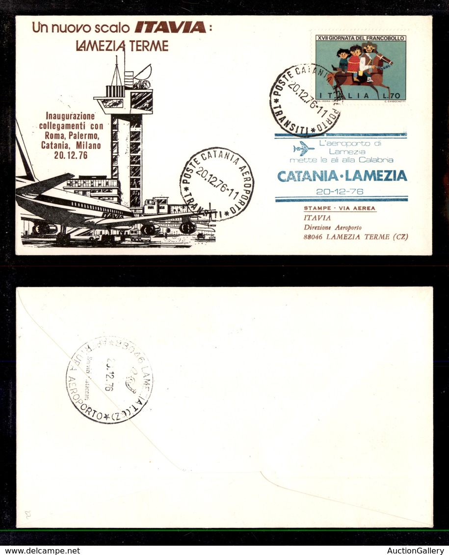 2412 POSTA AEREA - Busta Itavia - Catania-Lamezia 20.12.1976 (22) - Other & Unclassified