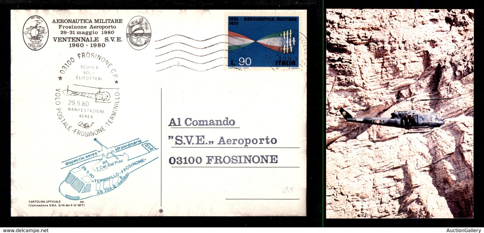 2418 POSTA AEREA - Cartolina Volo Postale Terminillo-Frosinone In Elicottero 29.5.1980 - Other & Unclassified