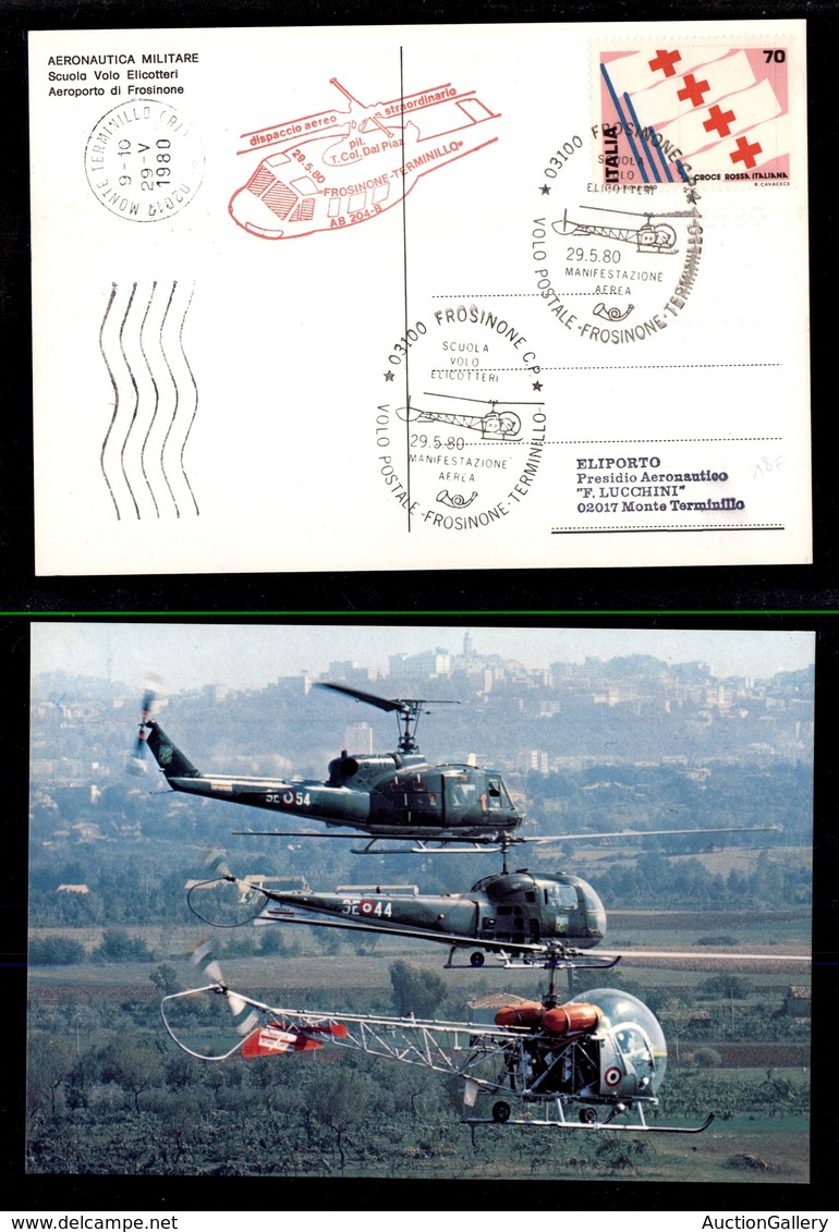 2419 POSTA AEREA - Cartolina Volo Postale Frosinone-Terminillo In Elicottero 29.5.1980 - Autres & Non Classés