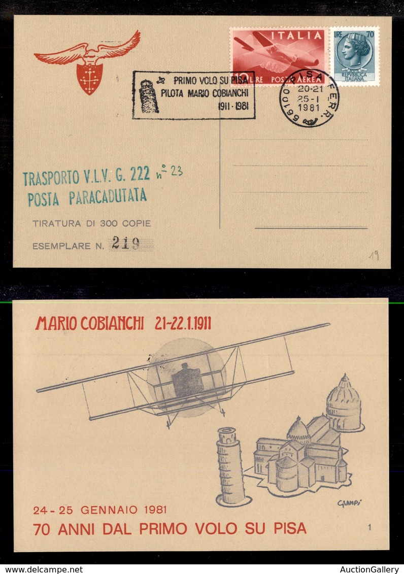 2436 POSTA AEREA - Cartolina Commemorativa Paracadutata Dal V.L.V.G. 222 25.1.1981 - Autres & Non Classés