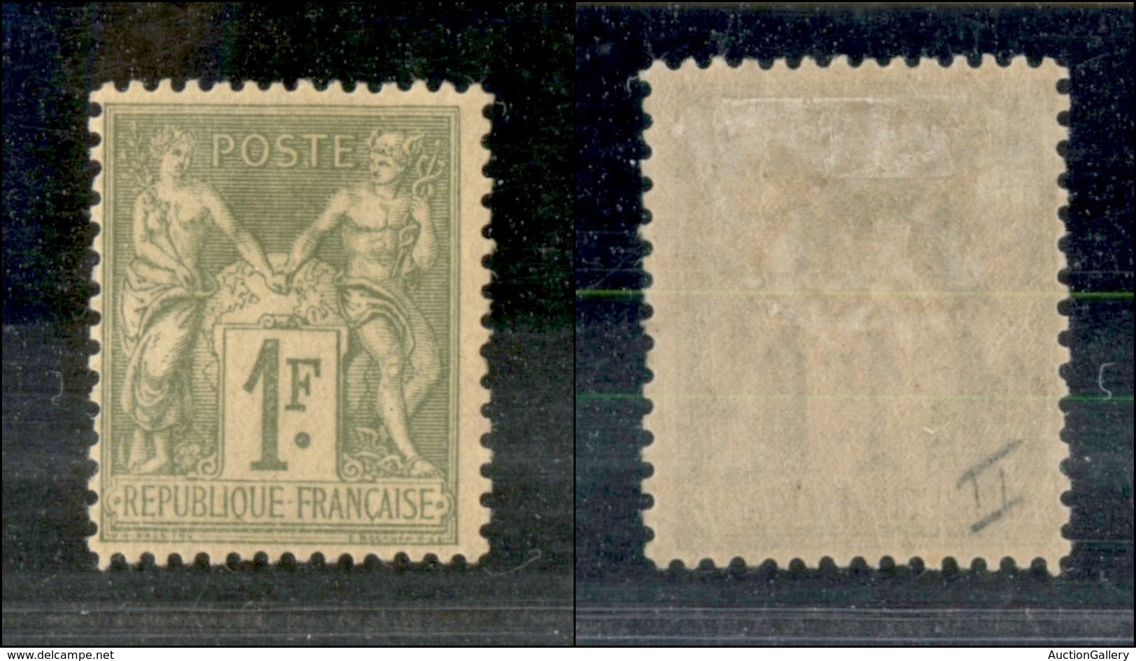 2513 FRANCIA - 1876 - 1 Franco (67) - Secondo Tipo - Nuovo Con Gomma (140) - Autres & Non Classés