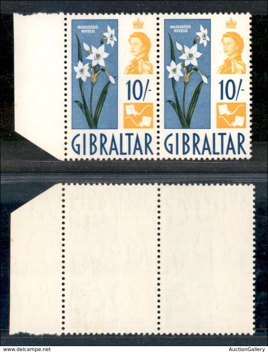 2548 GIBILTERRA - 1960 - 10 S. Definitivi (161) - Coppia Bordo Di Foglio - Gomma Integra - Other & Unclassified