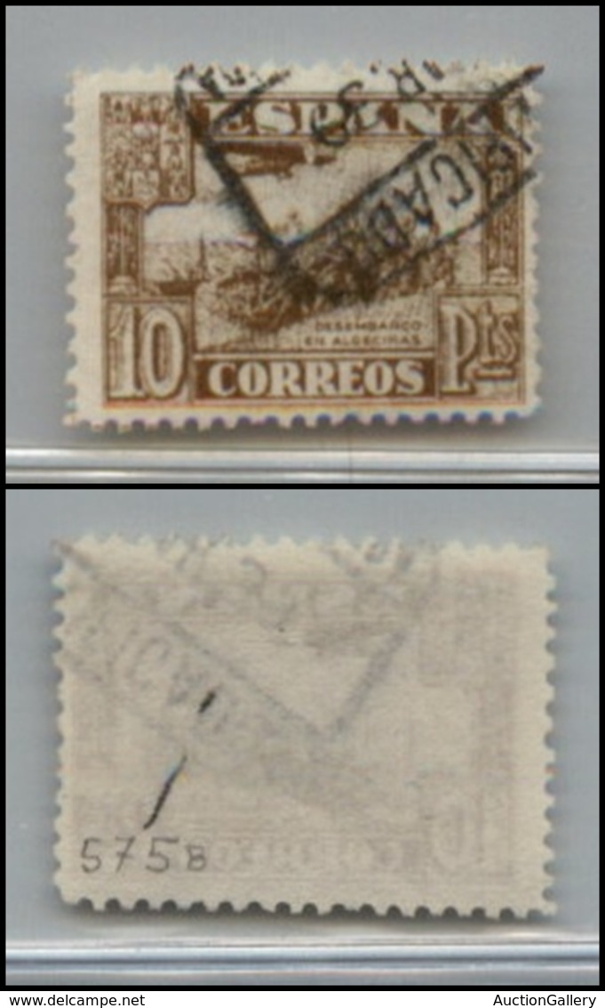 2638 SPAGNA - 1937 - 10 Pesetas (763) - Usato - Molto Bello (35) - Other & Unclassified