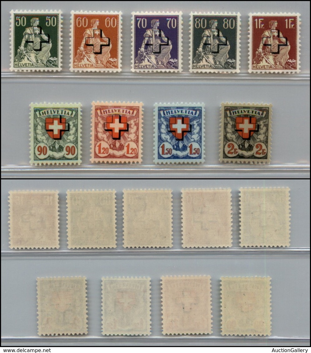 2694 SVIZZERA - 1938 - Servizi - Soprastampati Con Croce (141/149) - Serie Completa Di 9 Valori -  Gomma Integra (90) - Other & Unclassified