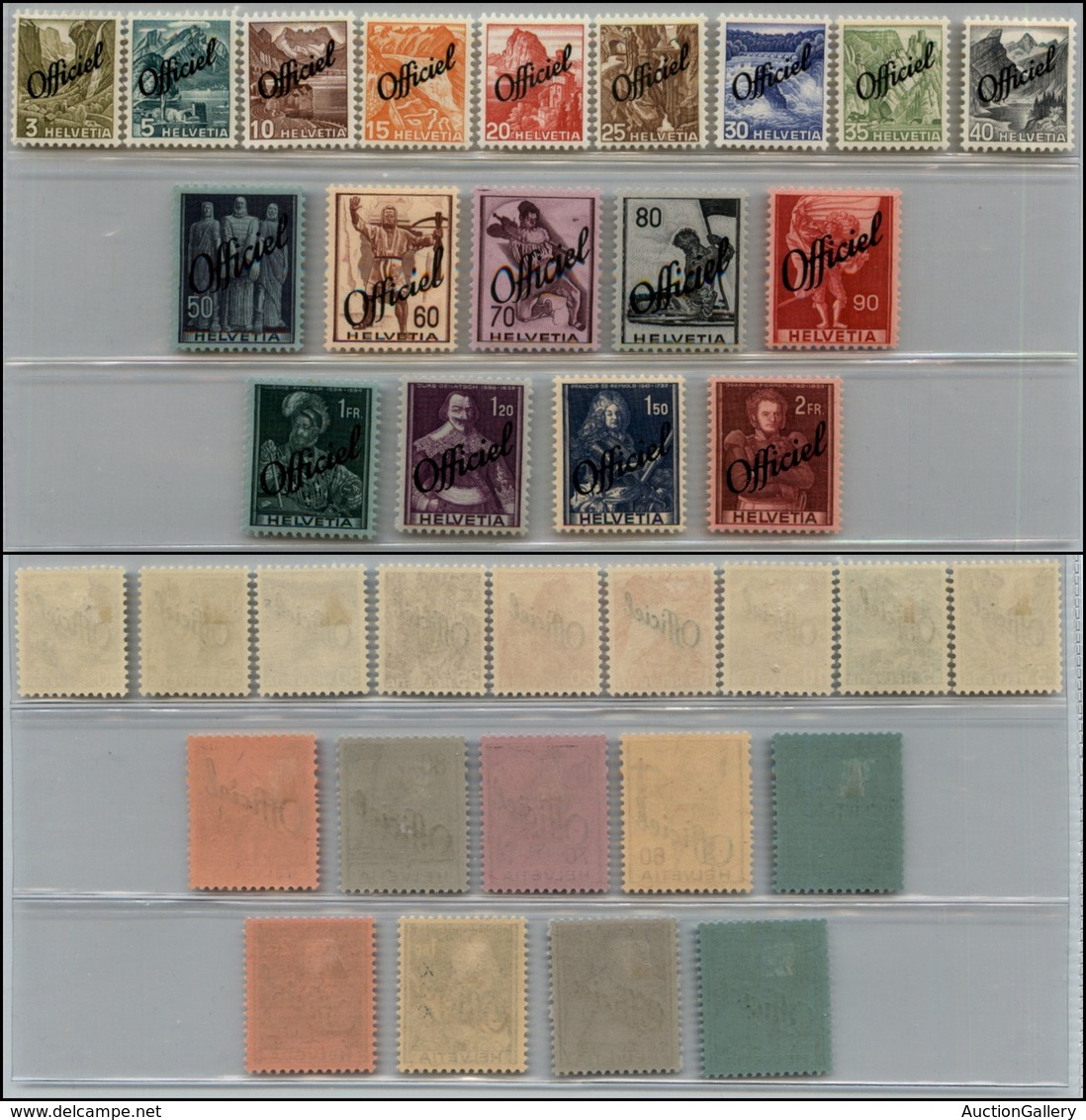 2695 SVIZZERA - 1942 - Servizi - Soprastampati "Officiel" (Unif.185/202) - Serie Completa Di 18 Valori - Nuovi Con Gomma - Autres & Non Classés