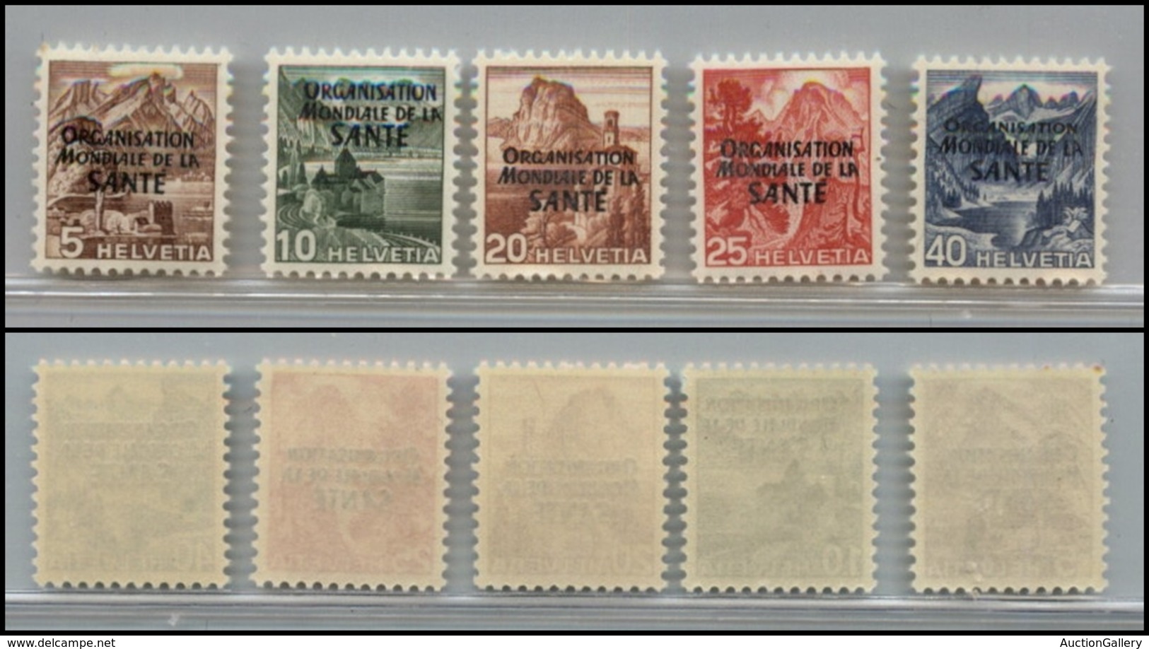 2696 SVIZZERA - 1948 - Servizi - Soprastampati Organisazion Mondiale La Sanitè (Unif.270/274) - Serie Completa Di 5 Valo - Other & Unclassified