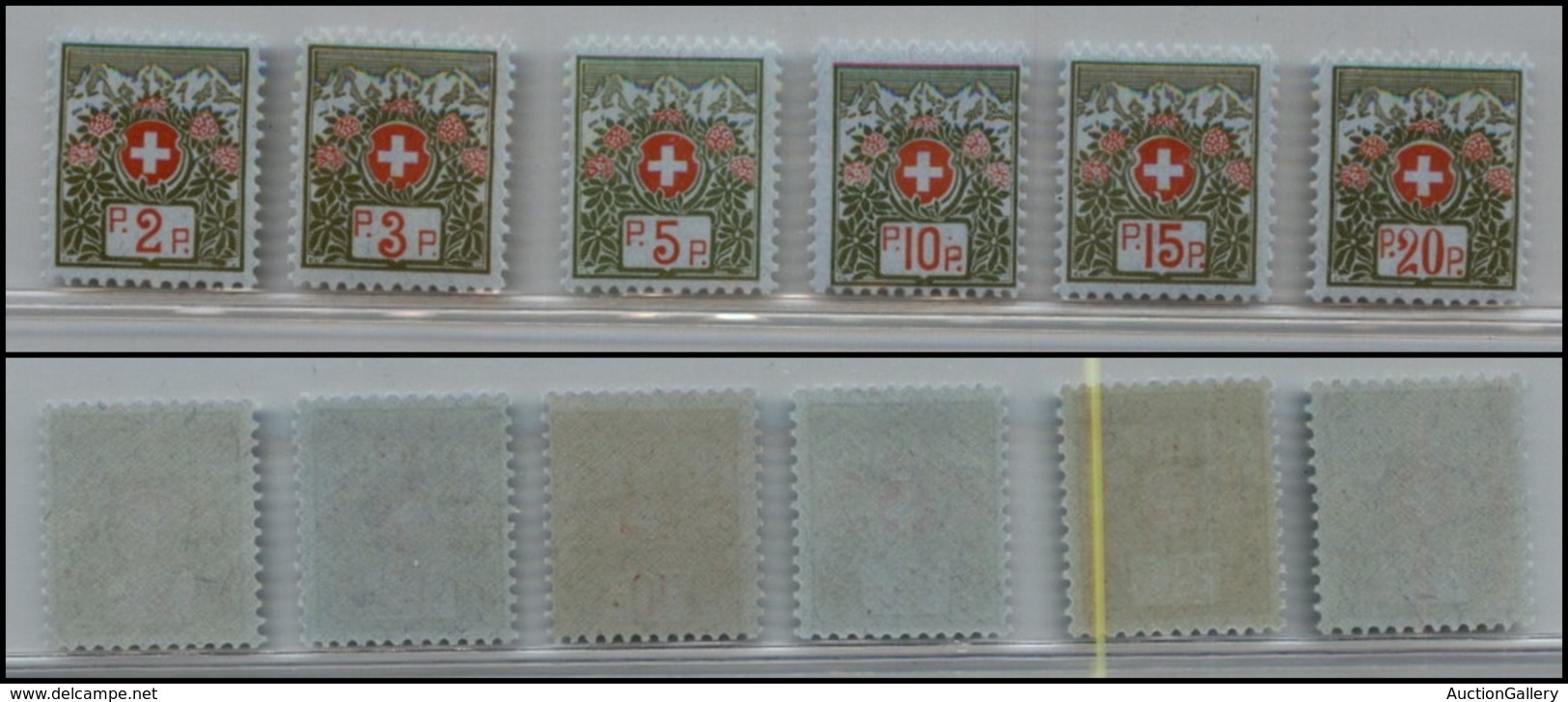 2700 SVIZZERA - 1911/1912 - Francobolli In Franchigia (Unif.2/7) - Serie Completa Di 6 Valori -  Gomma Integra (110) - Other & Unclassified