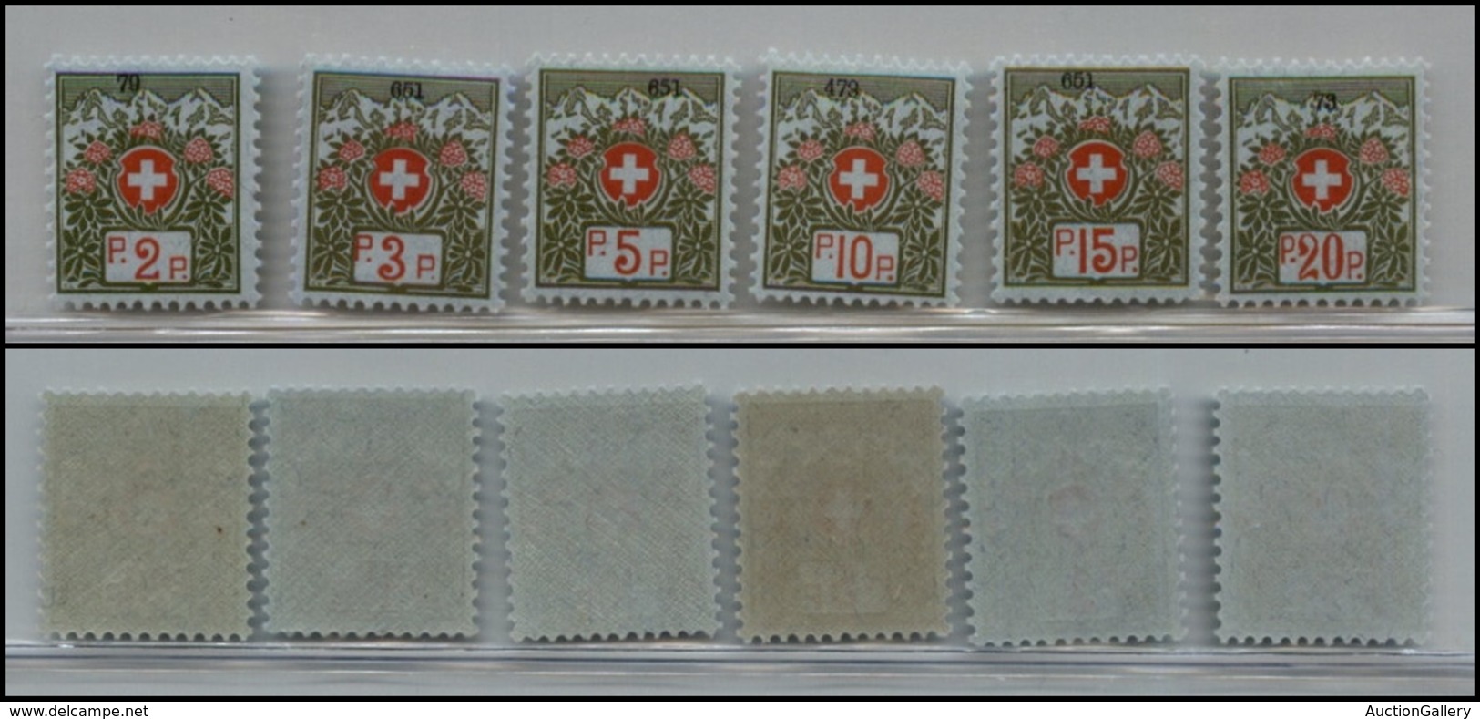 2701 SVIZZERA - 1926 - Francobolli In Franchigia Con Cifra Di Controllo (Unif.2A/7A) - Serie Completa Di 6 Valori - Gomm - Other & Unclassified