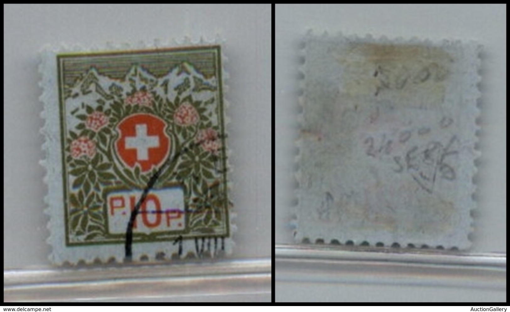 2702 SVIZZERA - 1911/1921 - Francobolli In Franchigia - 10 Cent Croce Bianca Senza Cifre Di Controllo (Unif.5) - Usato ( - Sonstige & Ohne Zuordnung