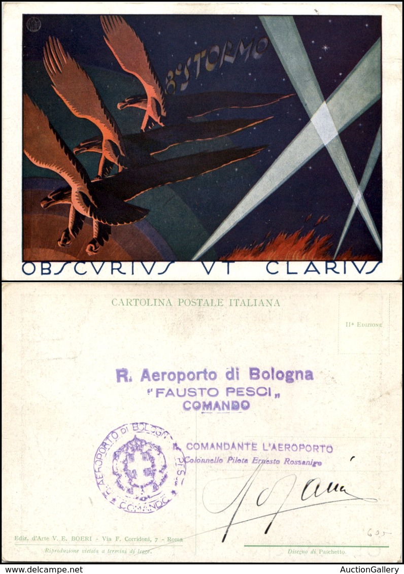 2726 CARTOLINE - MILITARI - 8° Stormo "Ubscurius Ut Clarius" - Illustratore Paschetto - Timbro Al Verso "R.Aeroporto Di  - Other & Unclassified