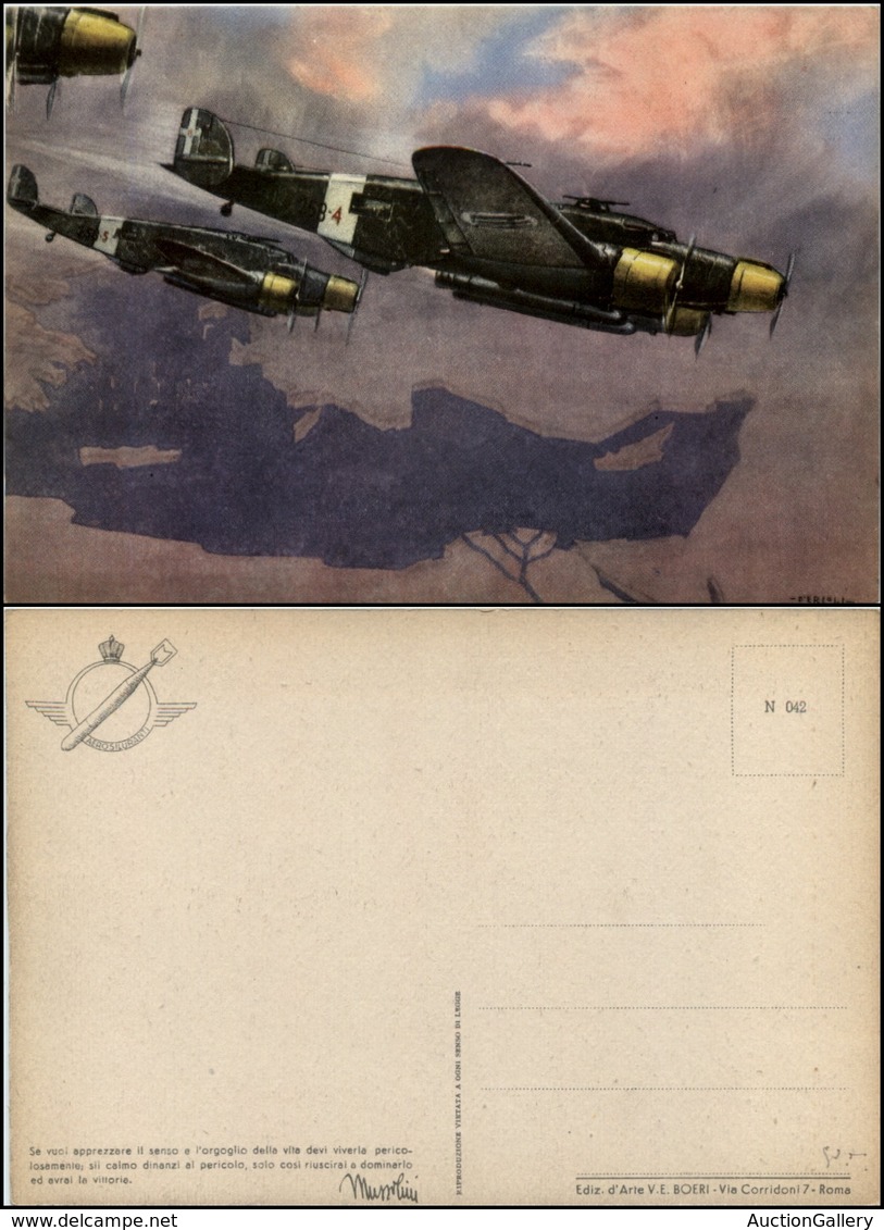 2735 CARTOLINE - MILITARI - Aerosiluranti - Illustratore D'Ercoli Manlio N.42 - Nuova FG (25) - Andere & Zonder Classificatie