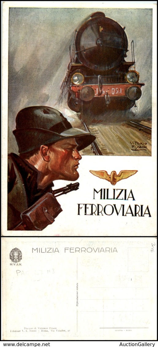2758 CARTOLINE - MILITARI - Milizia Ferroviaria - Testa Di Milite In Primo Piano - Illustratore Pisani - Nuova (50) - Sonstige & Ohne Zuordnung