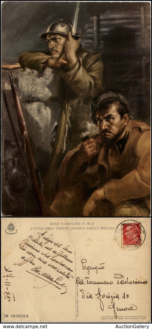 2794 CARTOLINE - MILITARI - Serie O.M.S. - Illustratore Tafuri "in Trincea" - Viaggiata 8.11.1941  FG - Autres & Non Classés