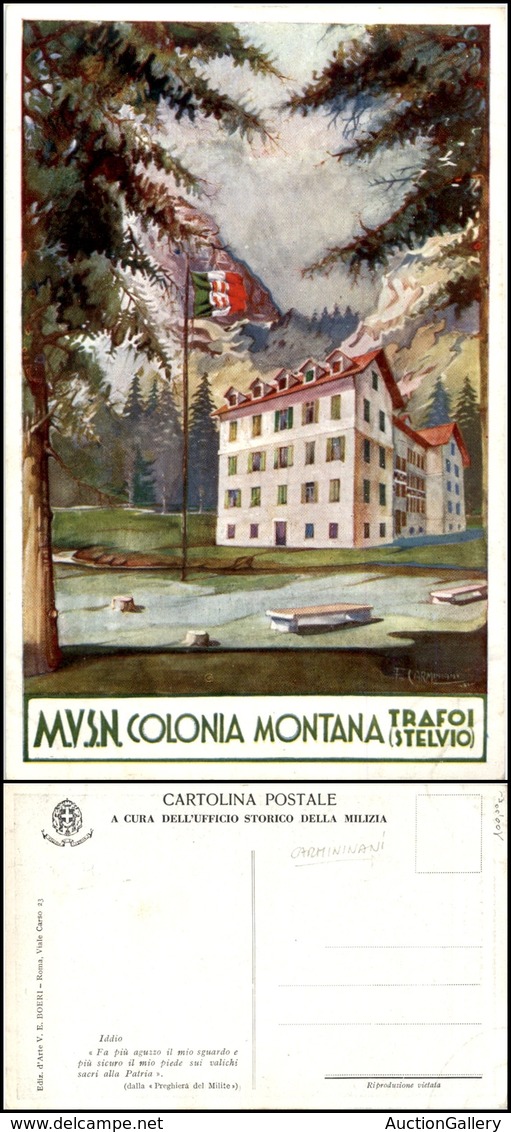 2805 CARTOLINE - MILITARI - MVSN - Colonia Montana Trafoi (Stelvio) - Illustratore Carminiani - Nuova (100) - Autres & Non Classés