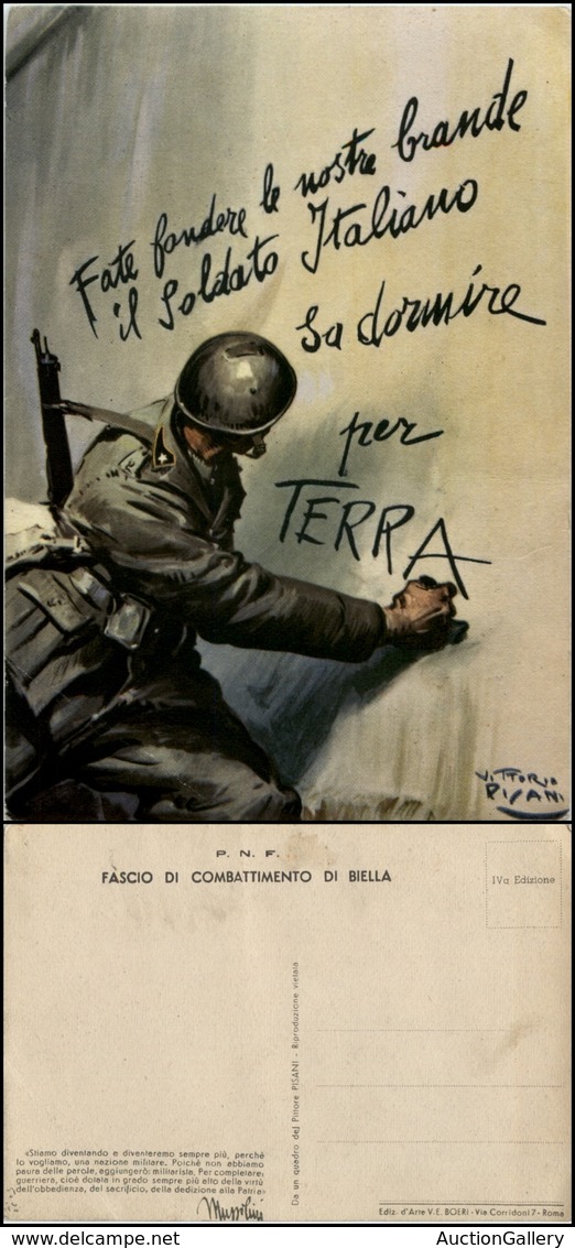 2815 CARTOLINE - MILITARI - Fascio Di Combattimento Di Biella - Illustratore Pisani - Nuova FG (20/80) - Autres & Non Classés