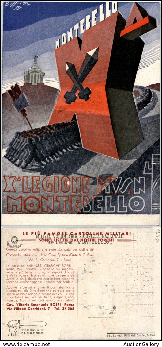 2842 CARTOLINE - MILITARI - X° Legione "Montebello" - Illustratore Biffetta - Nuova FG (180) - Autres & Non Classés