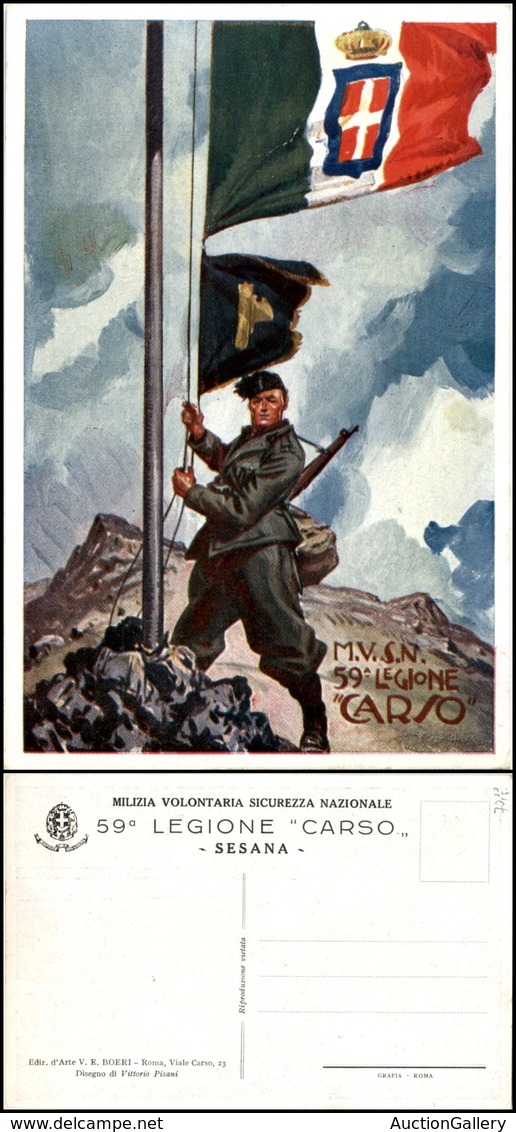 2845 CARTOLINE - MILITARI - 59° Legione "Carso" Sesana - Illustratore Pisani - Nuova (70) - Autres & Non Classés