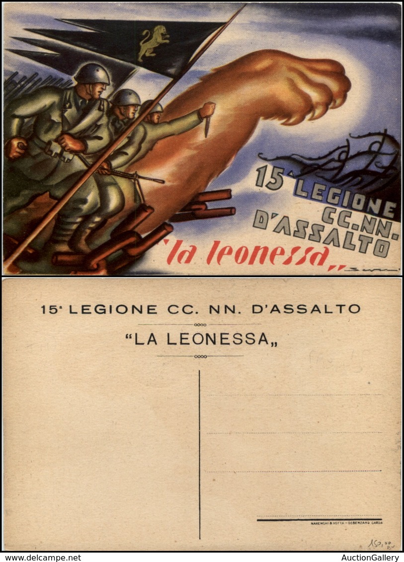 2846 CARTOLINE - MILITARI - 15° Legione CC.NN D'assalto "La Leonessa" - Illustratore Severi - Nuova FG (150) - Autres & Non Classés