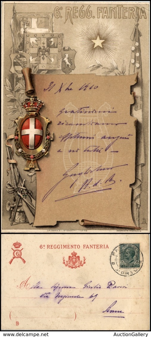 2857 CARTOLINE - MILITARI - 6° Reggimento Fanteria - Viaggiata 1910 - Other & Unclassified