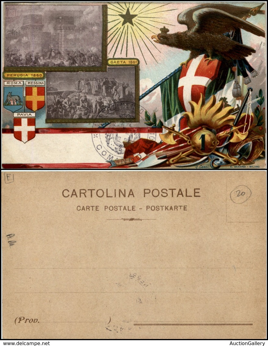 2898 CARTOLINE - MILITARI - 1° Reggimento Genio - Timbro Comando - Nuova - Other & Unclassified