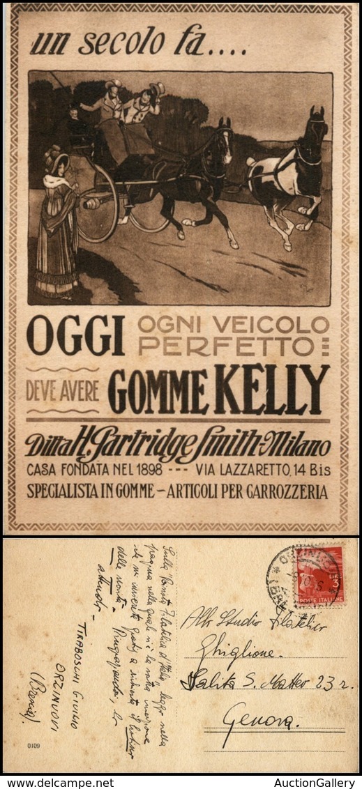 2932 CARTOLINE - PUBBLICITARIE - Gomme Kelly - Ditta H.Partridge Smith Milano - Viaggiata 8.10.1946 - Autres & Non Classés