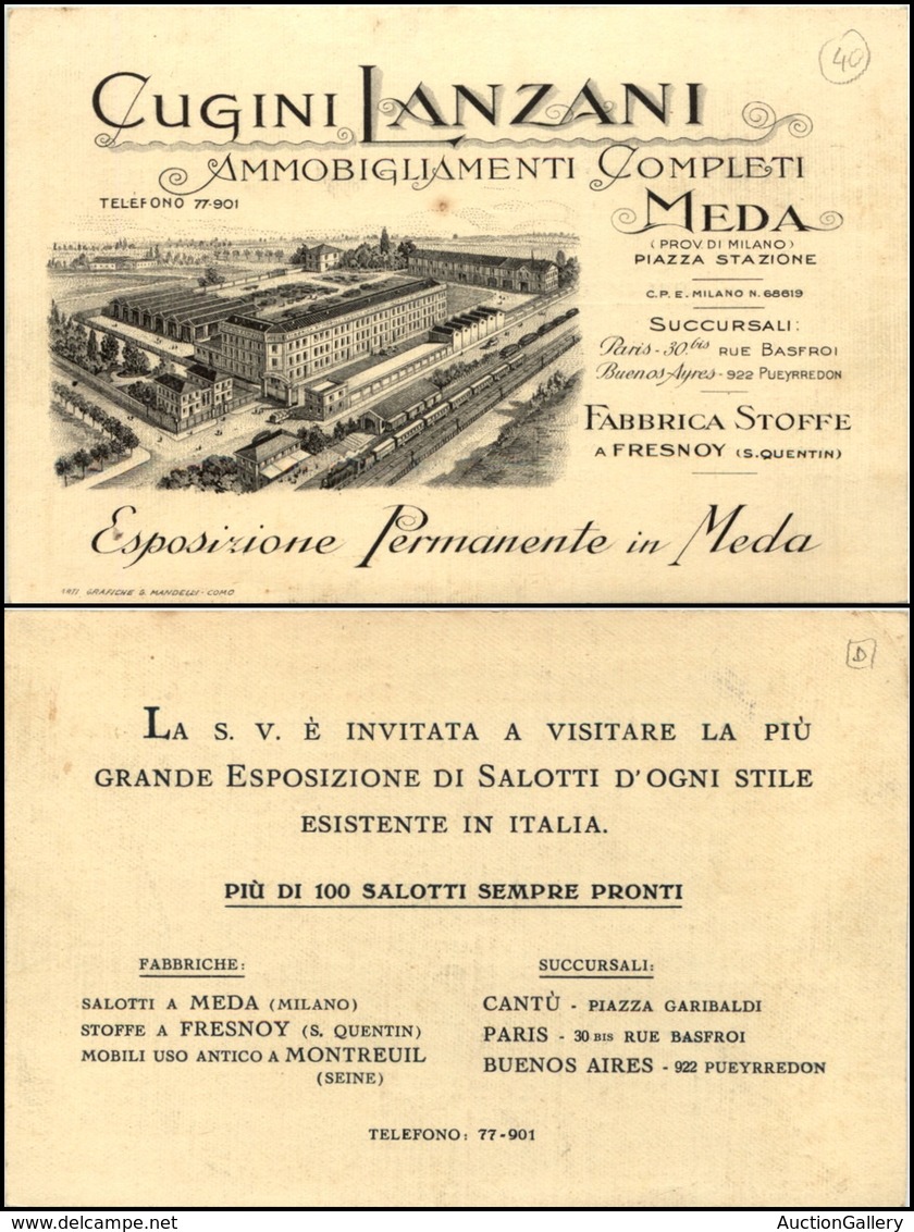 2945 CARTOLINE - PUBBLICITARIE - Cugini Lanzani - Ammobiliamenti Completi - Meda (MI) - Nuova - Autres & Non Classés