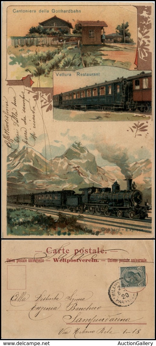 2958 CARTOLINE - COMMEMORATIVE - Traforo Del Gottardo - Tre Immagini - Cantoniera, Vettura Restaurant E Treno Express -  - Other & Unclassified