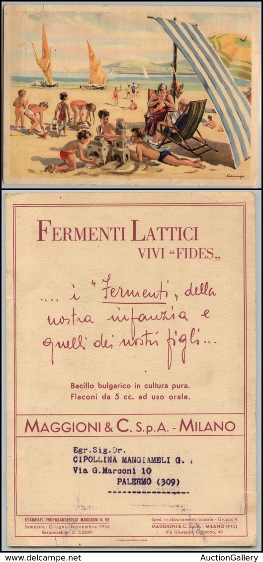 2978 VARIE - Campi - Fermenti Lattici Vivi "Fides" - Cartoncino Pubblicitario (13x19) - Due Piccoli Strappi Sul Bordo -  - Sonstige & Ohne Zuordnung