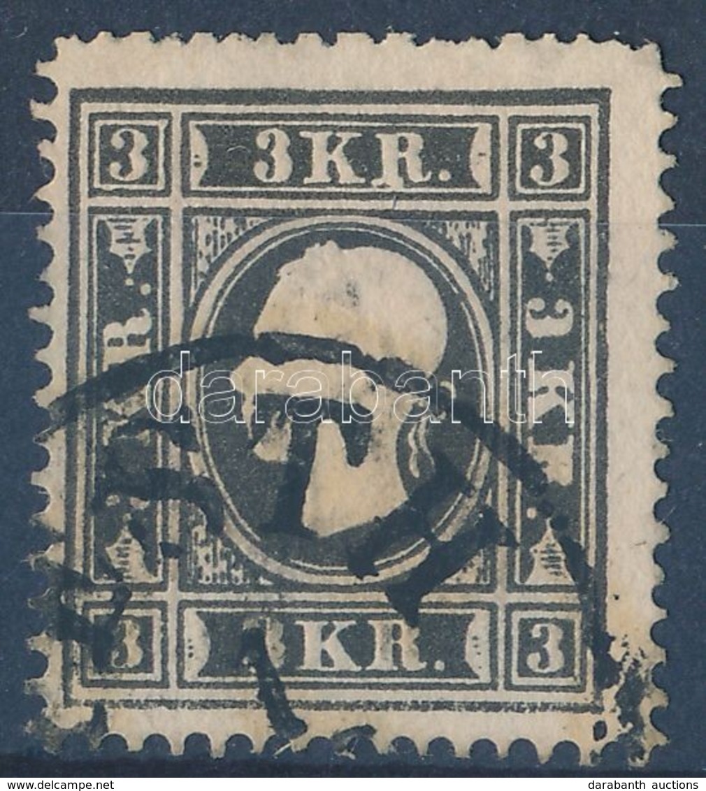 O 1858 3kr Fekete II. Típus 'PESTH' (50.000) - Autres & Non Classés