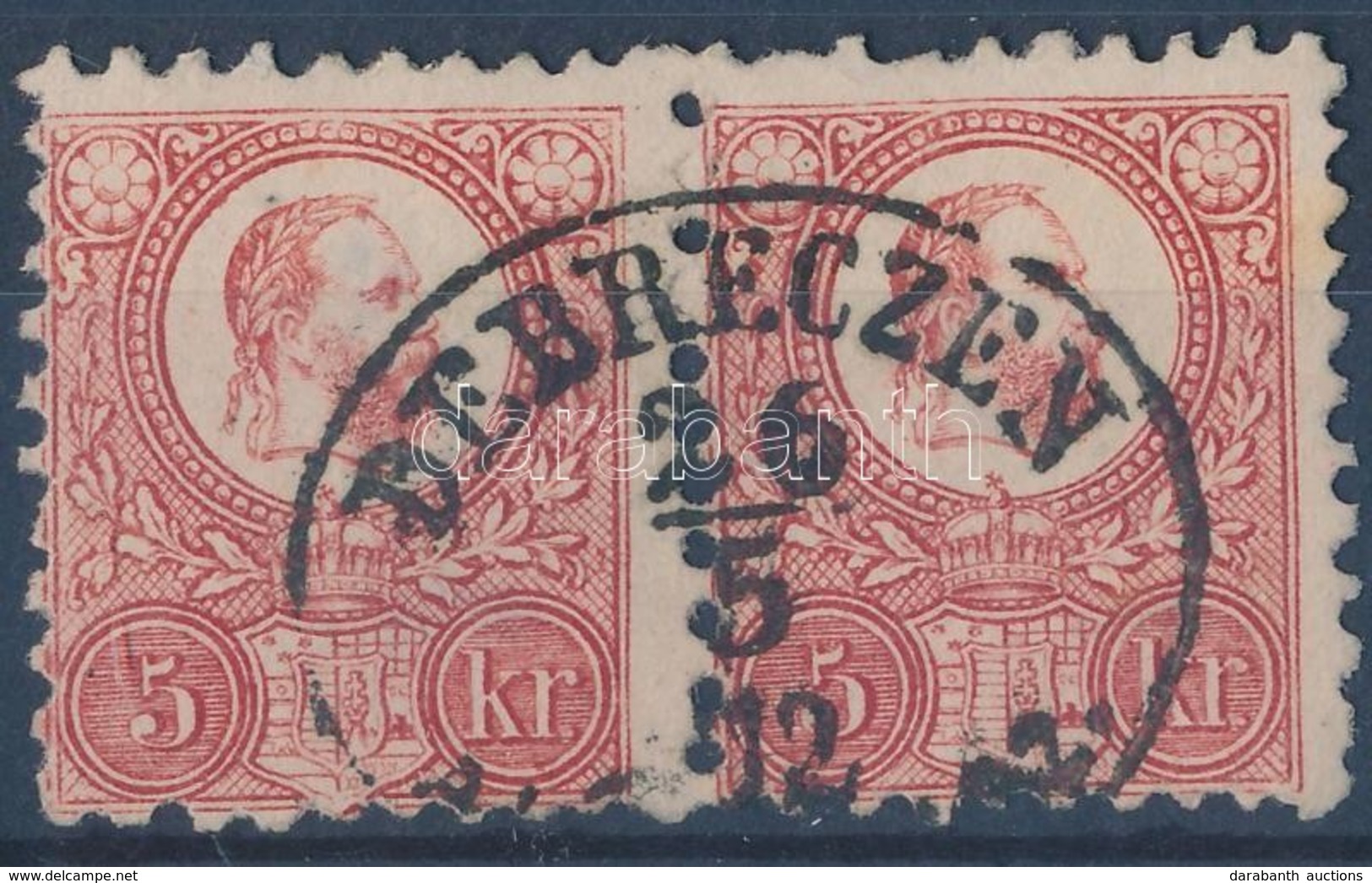 O 1871 Réznyomat 5kr Pár 'DEBRECZEN / AJÁNLOTT SZ.' (Gudlin 150 P) - Autres & Non Classés