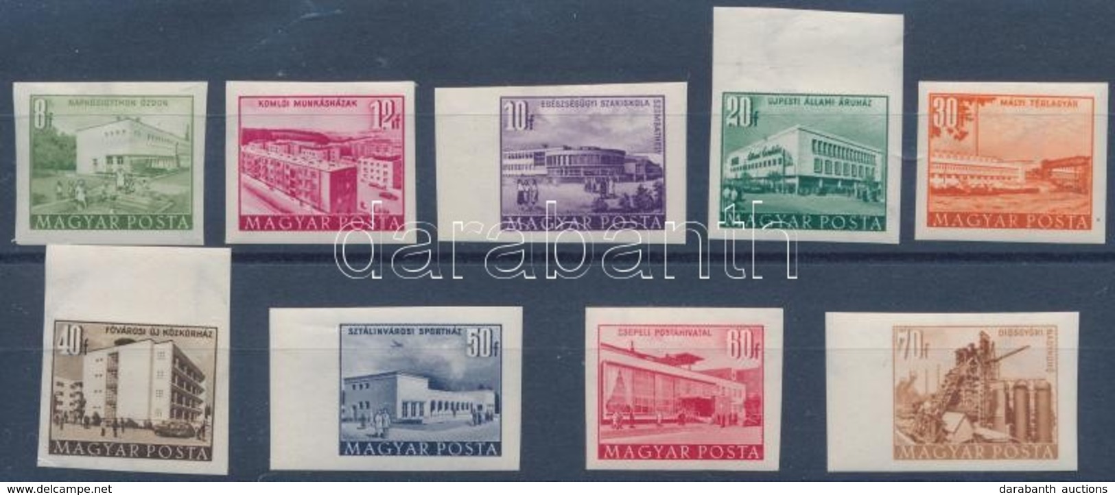 * 1953 Épületek (II.) Vágott Sor Nagy Képméretben, Javarészt ívszéli értékek (70.000) (40f Saroktörés / Corner Fold) - Autres & Non Classés