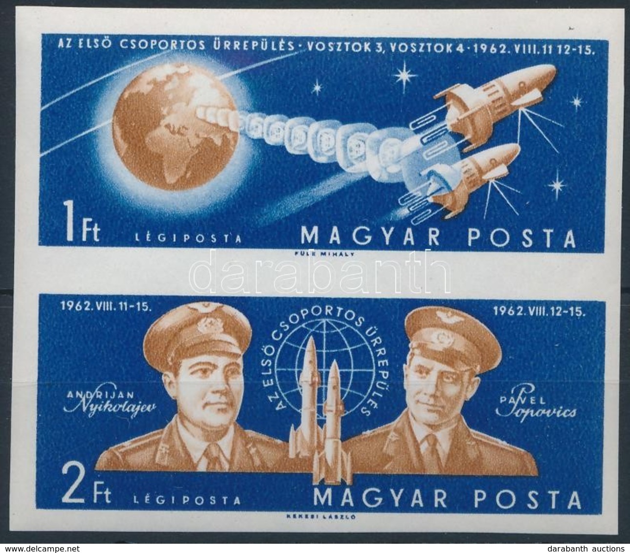 ** 1962 Az Első Csoportos űrrepülés Vágott Pár (10.000) - Autres & Non Classés