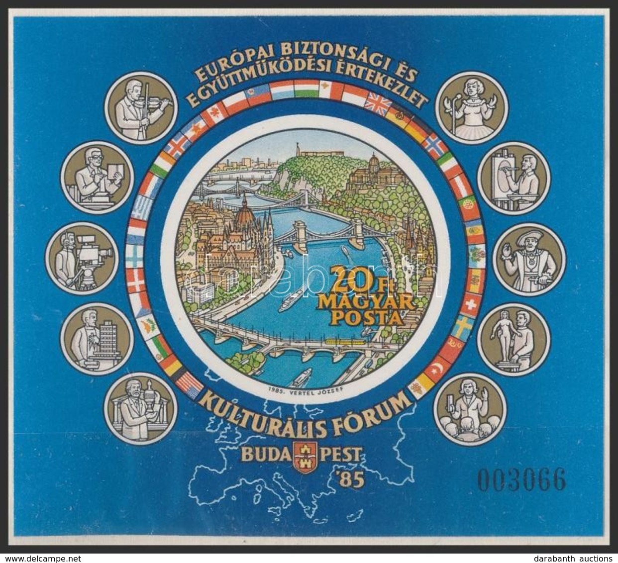 ** 1985 Európai Biztonsági és Együttműködési Értekezlet - Kulturális Fórum Vágott Blokk (6.000) (betapadás) - Autres & Non Classés