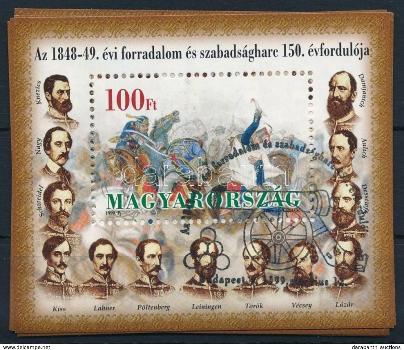 O 1999 Az 1848-1849. évi Forradalom és Szabadságharc 150. évfordulója 12 Db Blokk Elsőnapi Bélyegzéssel (12.000) - Autres & Non Classés