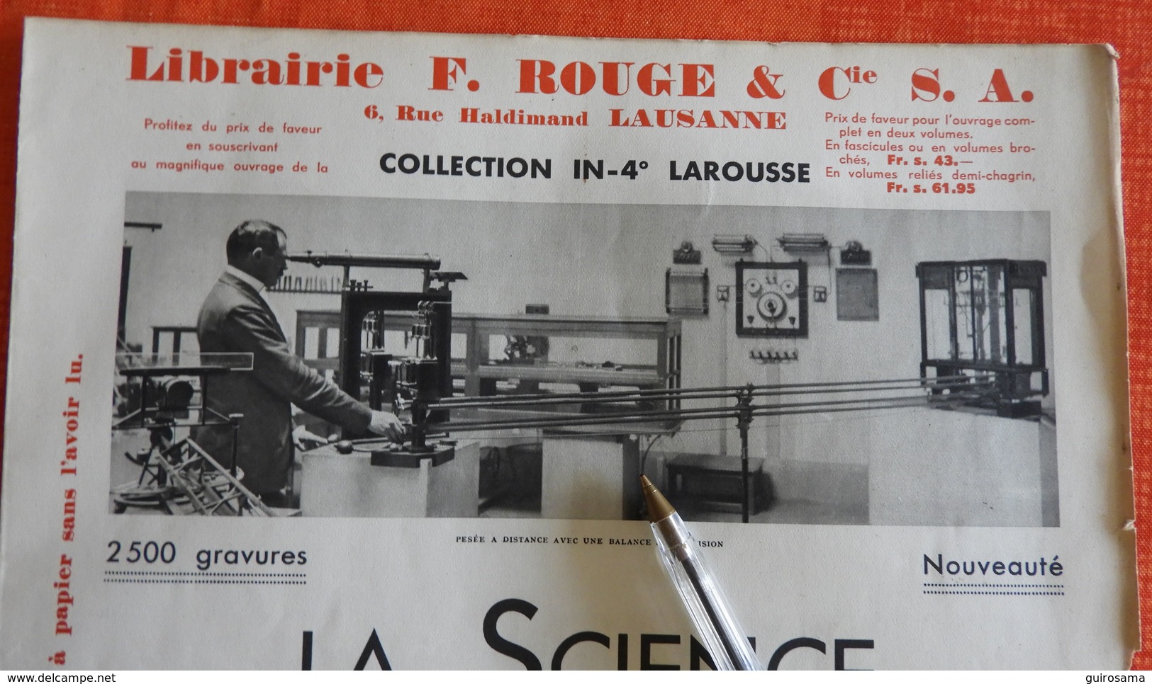 La Science, Ses Progrès, Ses Applications - Librairie F. Rouge Et Cie - Lausanne - 1933 - Schweiz