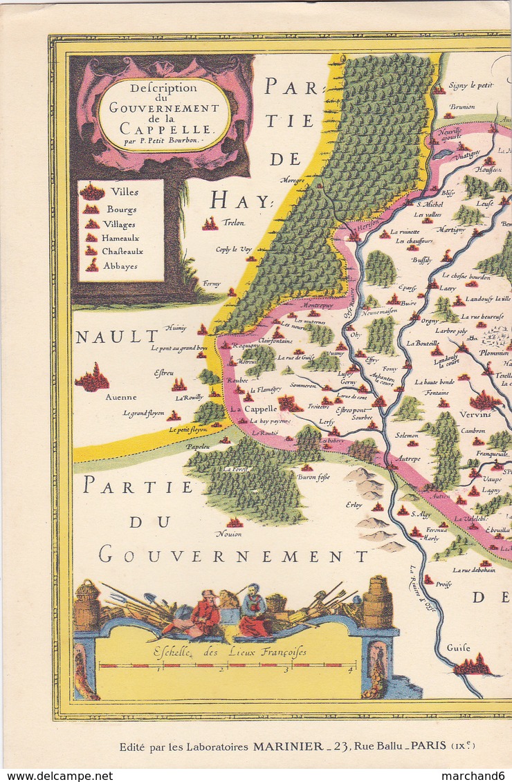 Laboratoires Mariner Vieux Pays De France N°12 La Capelle Carte - Cartes Géographiques