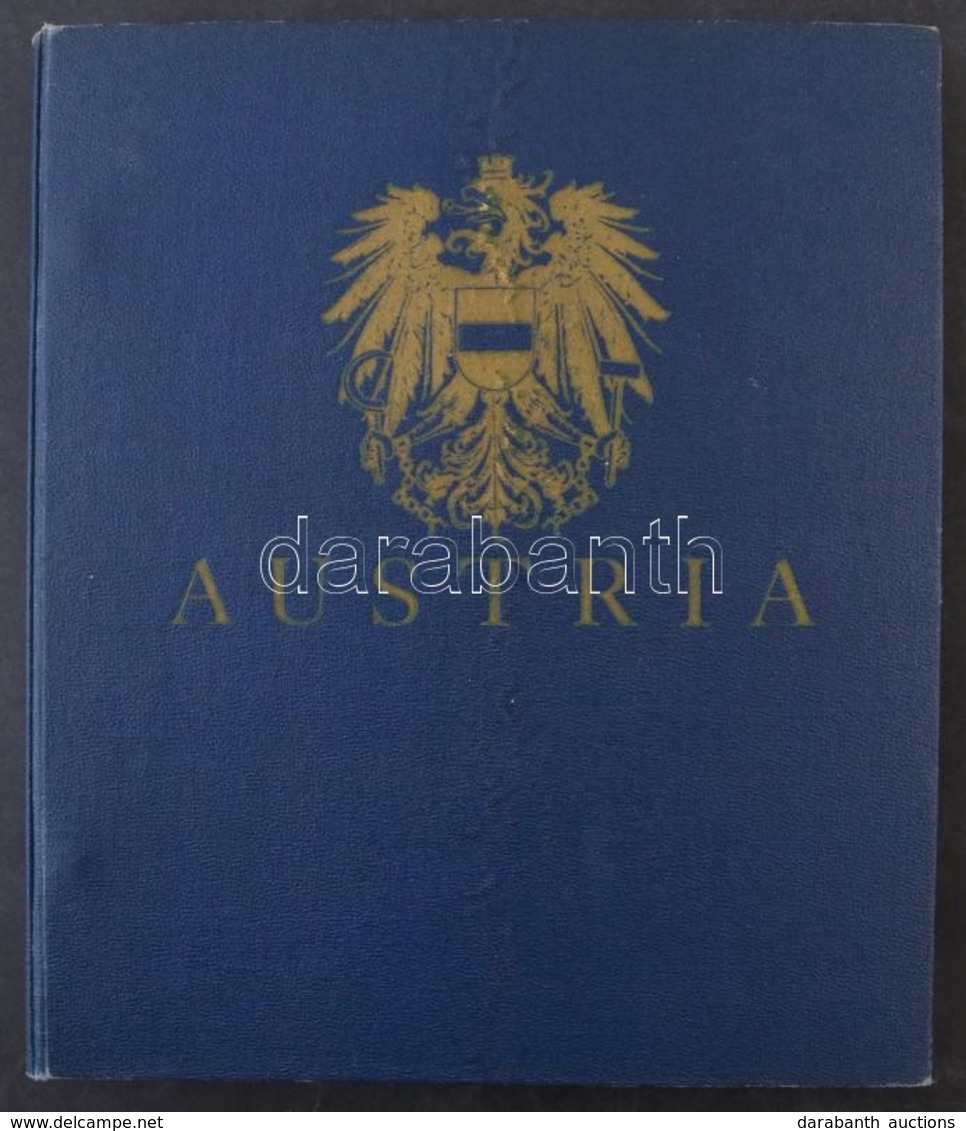 O Ausztria és Területei 1850-1979 Előnyomott (részben Filázott) Csavaros Albumban, Austria Feliratú Kék Csavaros Borítóv - Autres & Non Classés