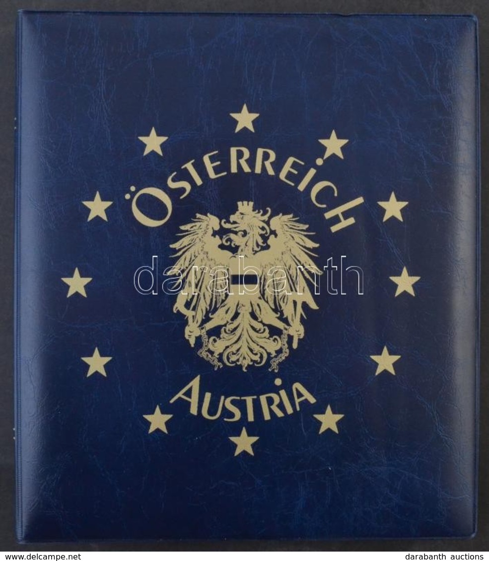 Közepes Méretű Levél Berakó, 22 Db Klf Osztású Lappal, Österreich Austria Felirattal, Címeres Kék Színű Gyűrűs Műanyag B - Andere & Zonder Classificatie