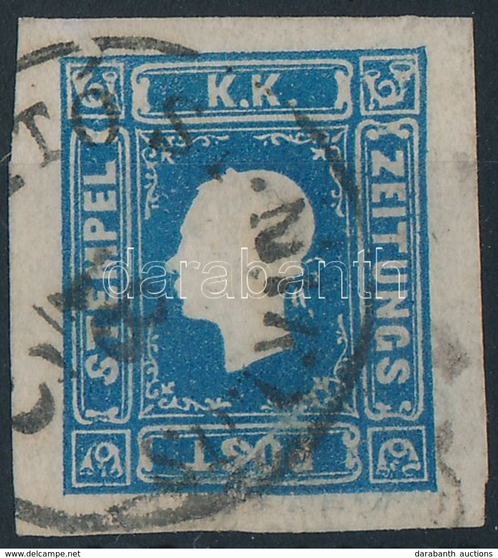 O 1858 Hírlapbélyeg I. Típus Kék óriási Szélekkel, Alul Beszakadás '(LIP)TO ST. MIKLÓS' Certificate: Steiner - Autres & Non Classés