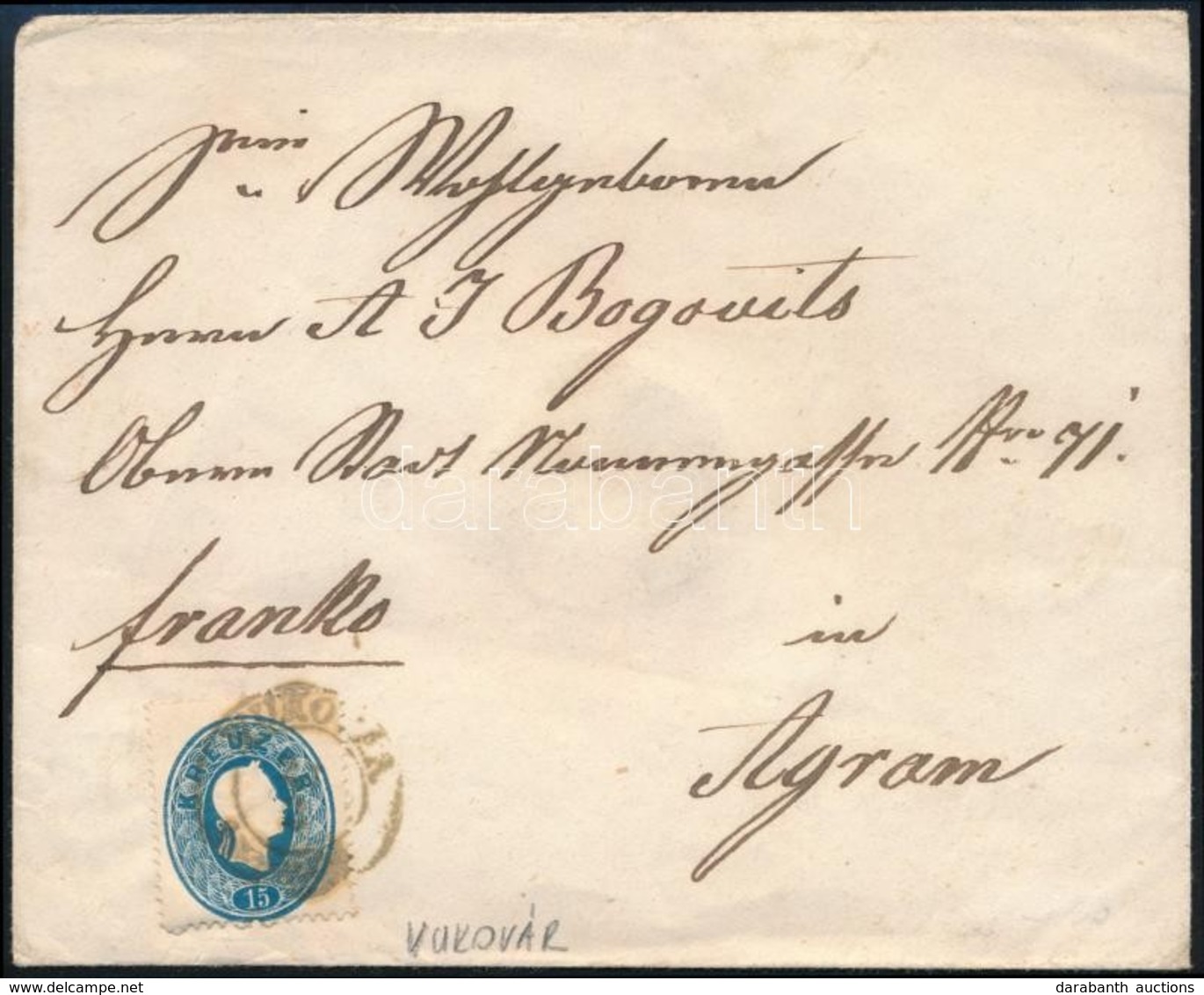 ~1861 15kr Levélen 'VUKOVAR' - 'AGRAM' - Autres & Non Classés